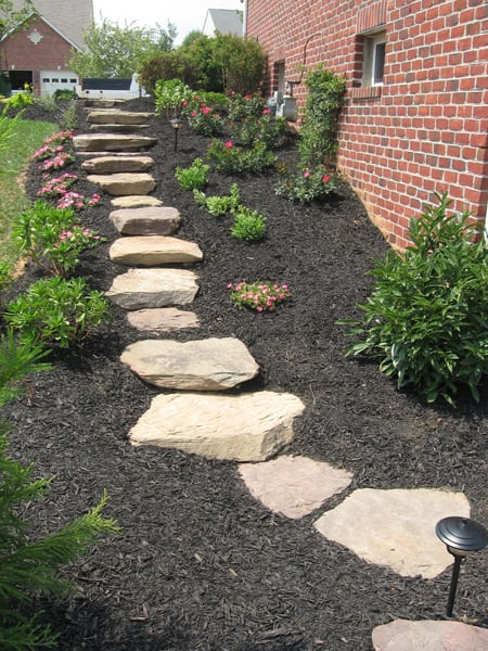 Outdoor Stone Patio and Steps before & after pictures