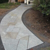 Flagstone Walkway to Detached Garage