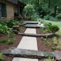 Garden Walls Integrated into Walkway Renovation