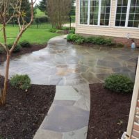 Flagstone Path to Rear Patio