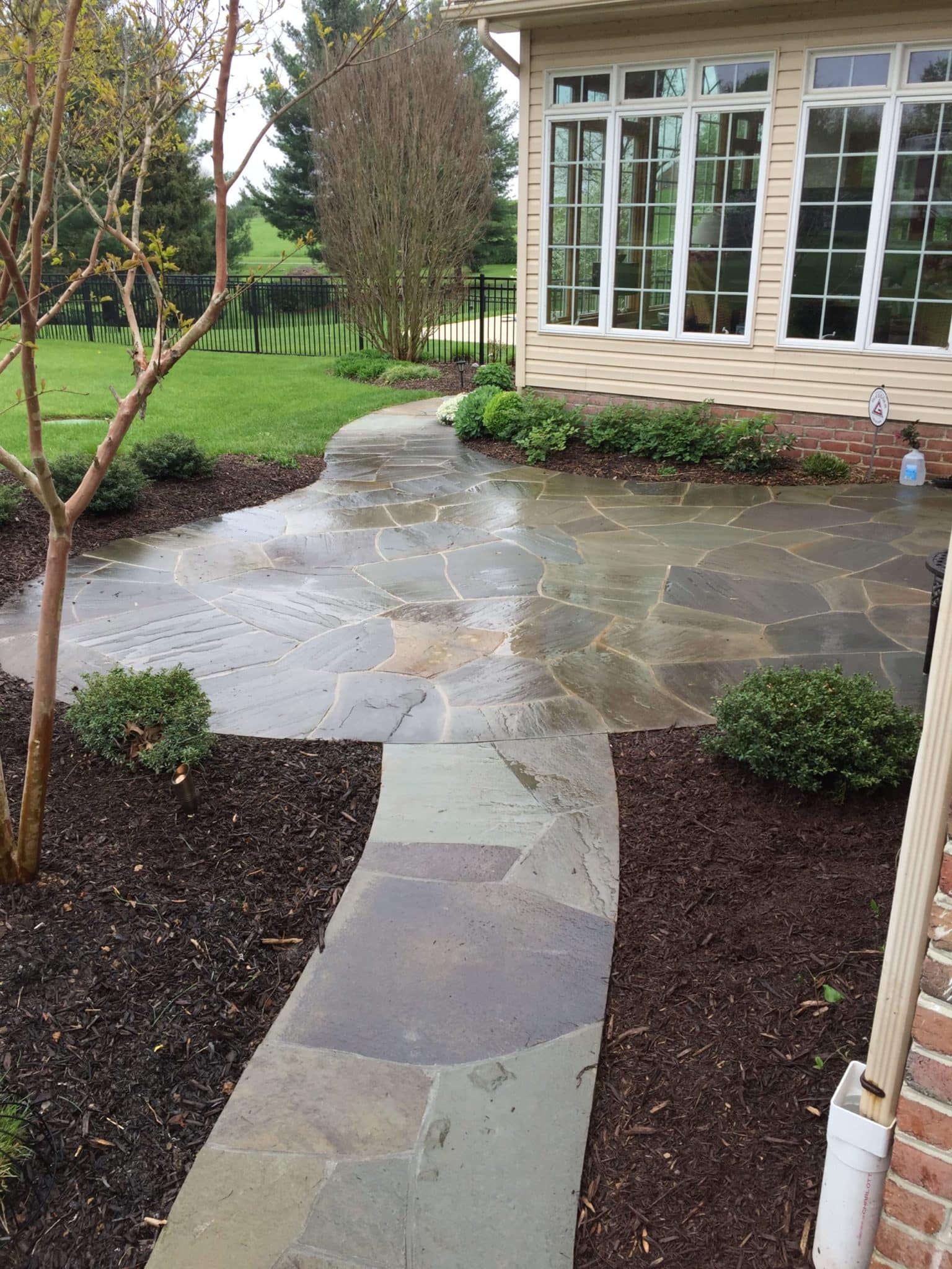 Flagstone Path to Rear Patio