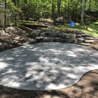 Flagstone Patio with Boulders