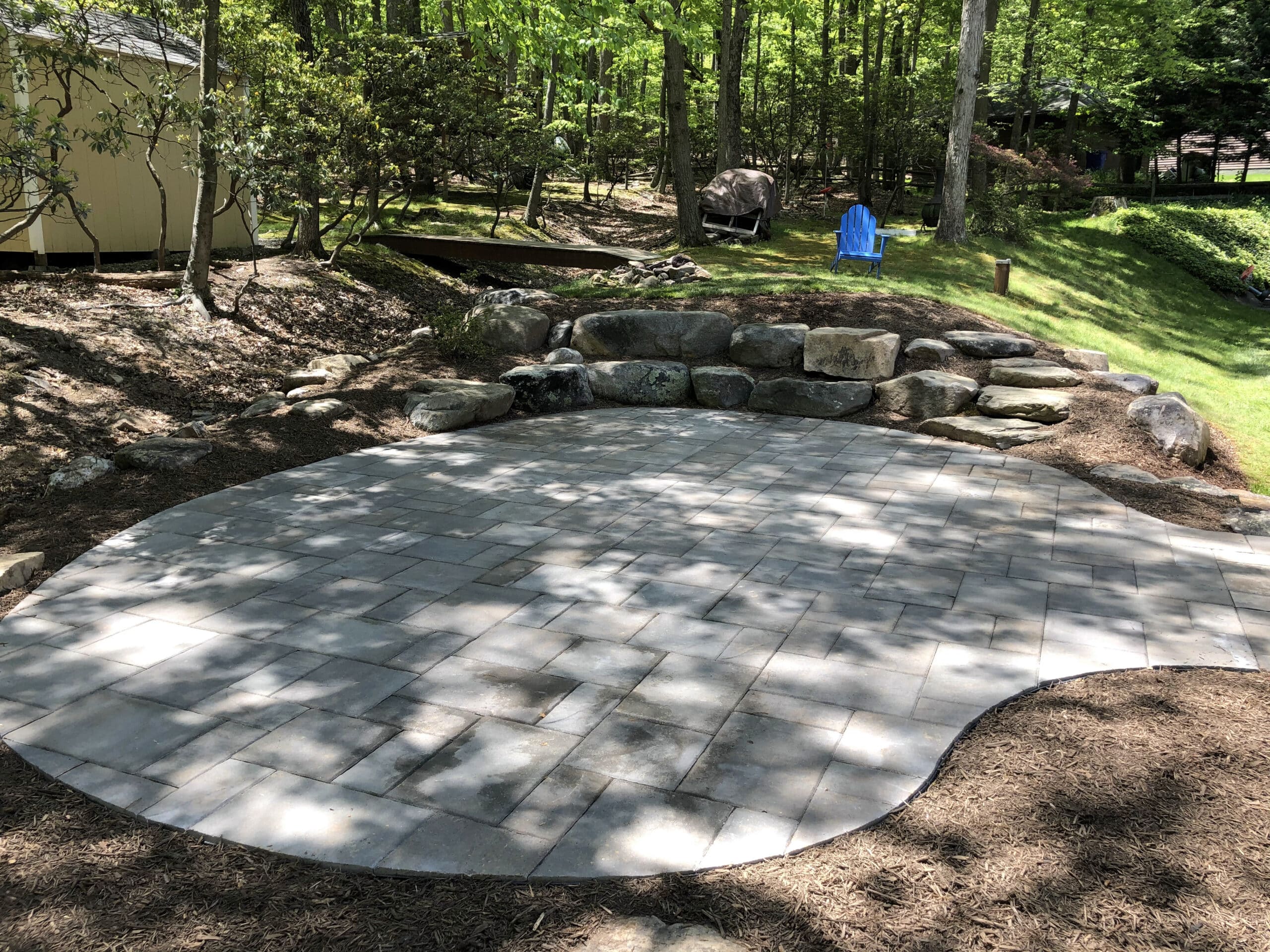 Flagstone Patio with Boulders