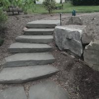 Stone Slab Steps on Slope