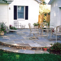 Flagstone Patio with Stone Facade